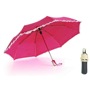 DOT печати&amp;юбка 3 раза Автоматический Открытый зонтики (КПС-3FA22083280R)